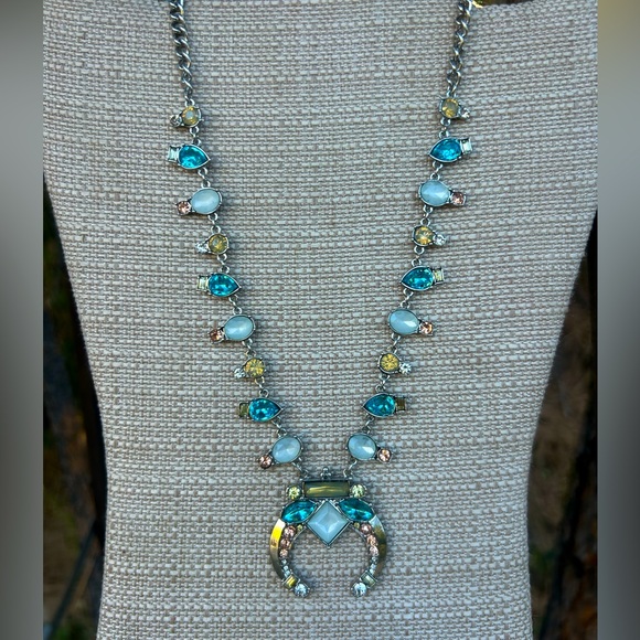 Guess Silver and Blue Gemstone Necklace - Picture 1 of 10